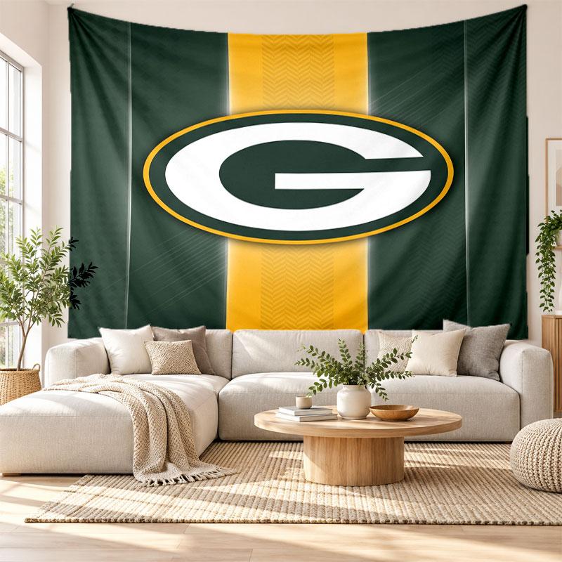 Green Bay Packers Wall Tapestry, Soft Fabric Wall Hanging, Decorative Backdrop For Bedroom Home Wall Art
