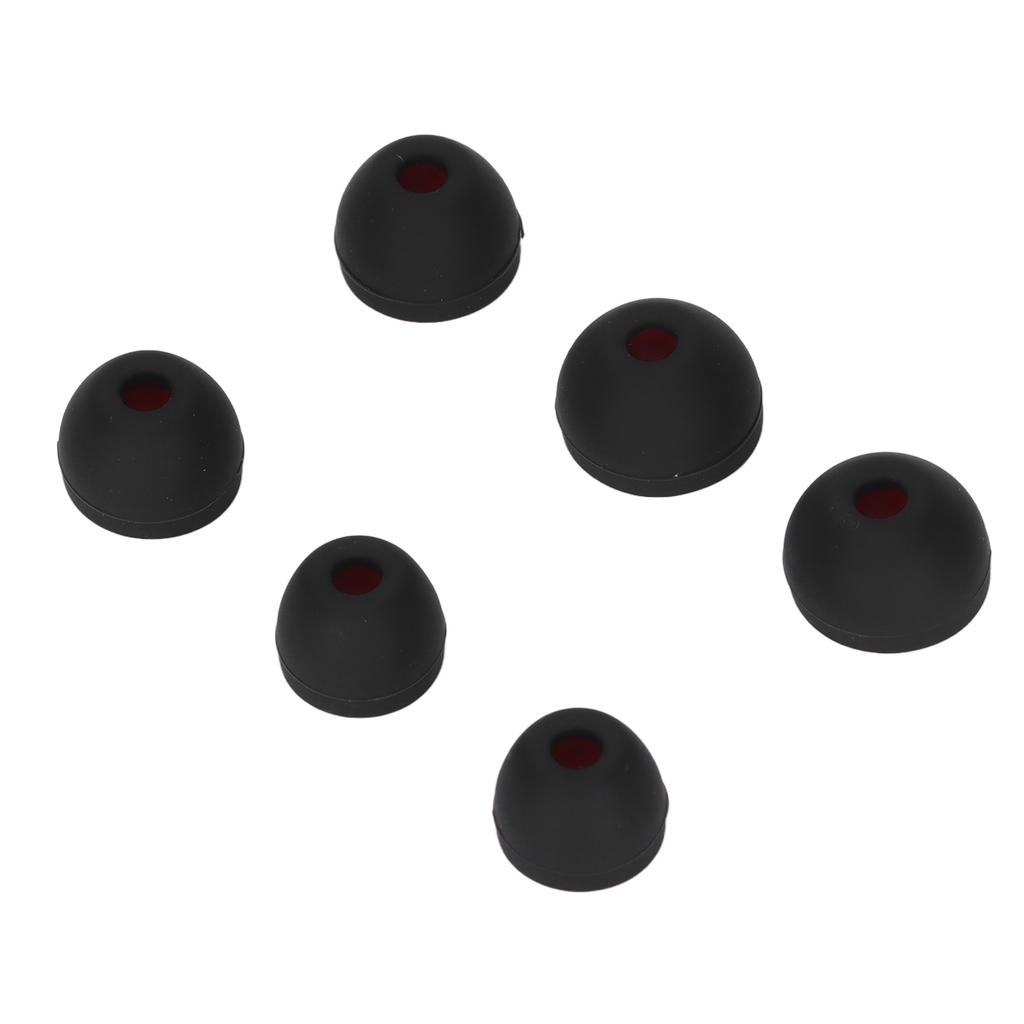 3 Rozmiary 6 Szt. Wymienne Wkładki do Uszu Miękkie Silikonowe Końcówki do Uszu Słuchawki Redukujące Szumy do SłuchawekCzerwony Czarny