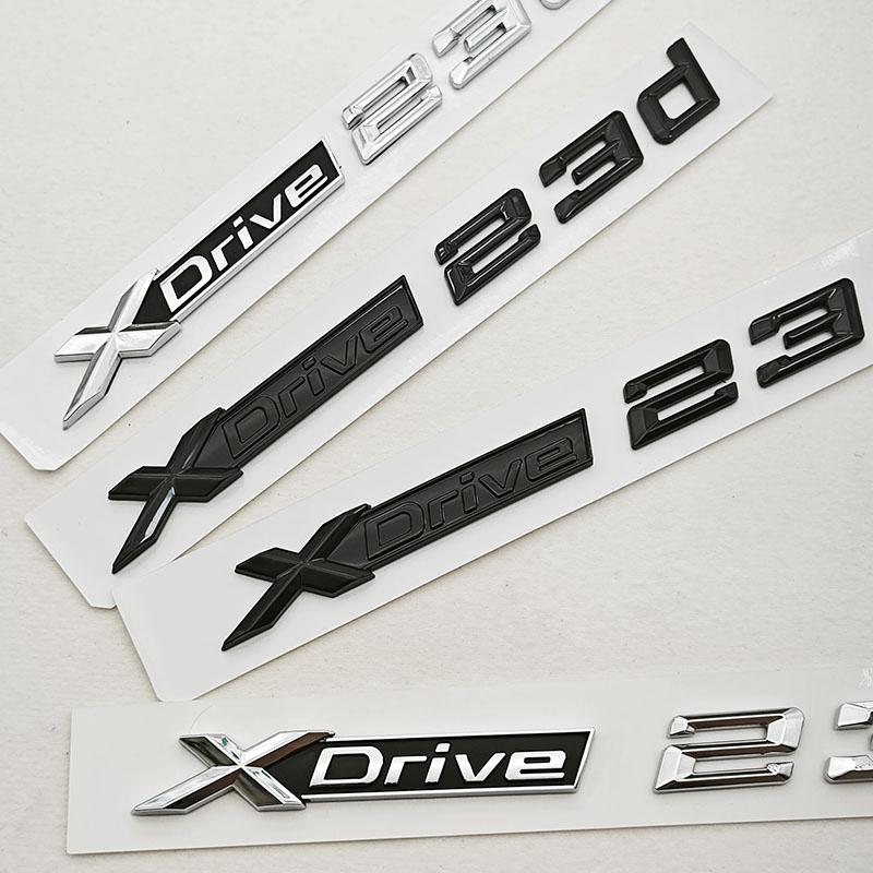 3D ABS Car Styling Logo XDrive 23i X Drive 23d Rear Trunk Badge Side Fender Emblem Decals For BMW X1 X2 X3 Exterior Accessoeies