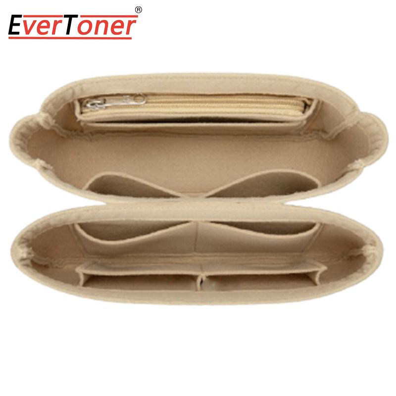 

EverToner Felt Insert Bag Fits For POCHETTE MÉTIS Bag Storage Cosmetic Portable Travel Insert Organizer Felt Make Up Bag бежевый