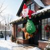 8Ft Inflatable Santa Claus Pulling Reindeer, Suitable for Christmas Parties, Banquets, Patios, Restaurants, and Roof Decorations