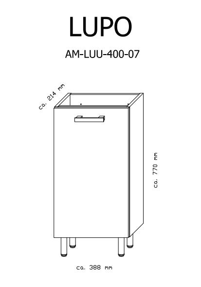 Lupo set 40 cm cabinet with washbasin AM-LUU-400-27