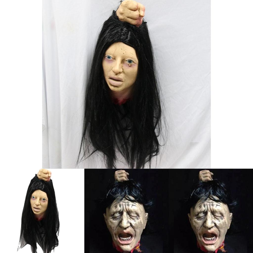 Halloween Haunted House Scene Decor Latex Filled Head Prop For Party And Bar Setup