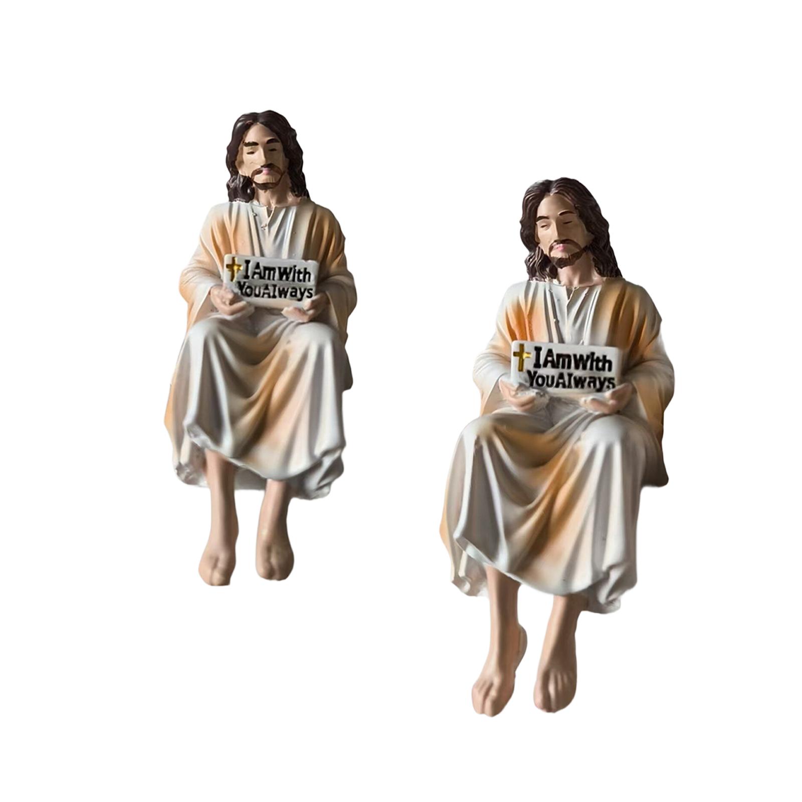 

Decorative Jesus Figurine Resin Office Desk Accessory Handcrafted Statue for Sculpture Collection Display S