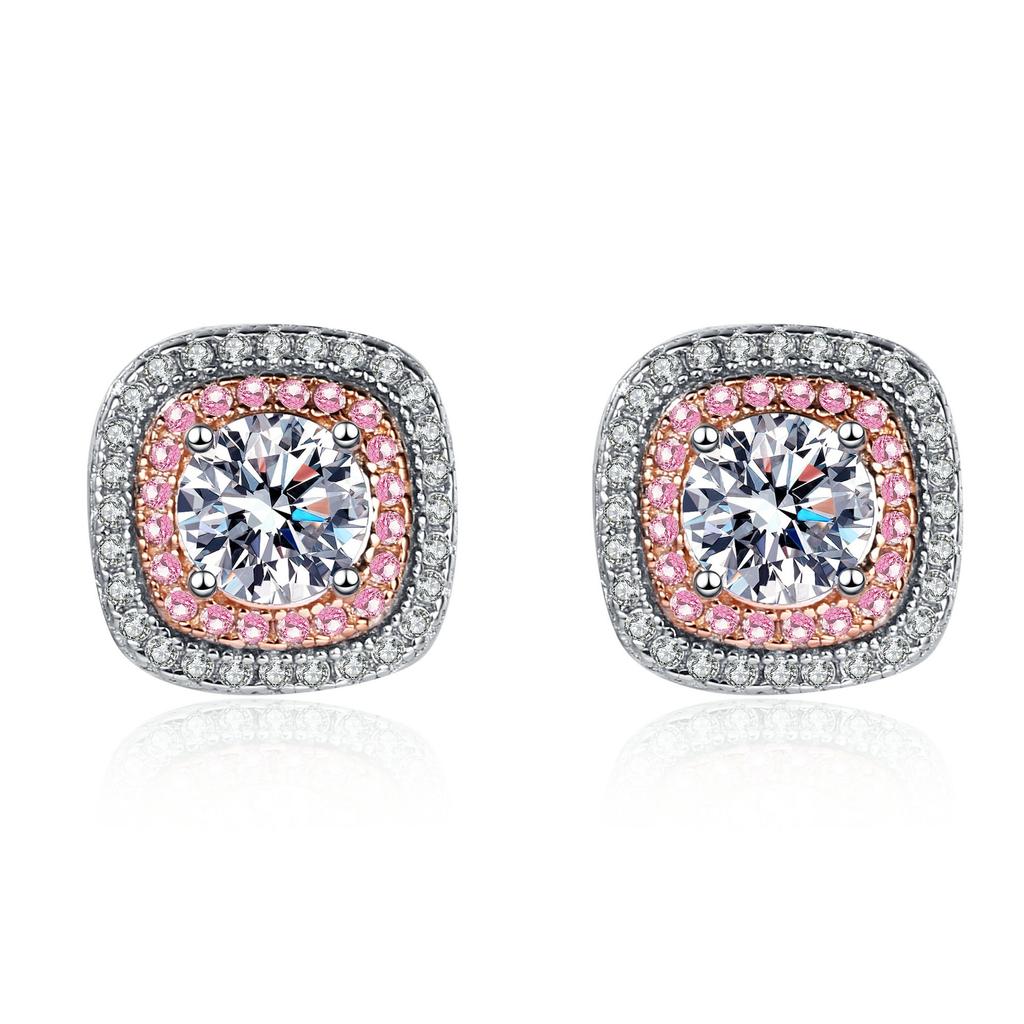 0.5ct 5mm Moissanite Earrings for Women Lab Grown Diamond Ear Studs 925 Silver Fine Jewelry Gift