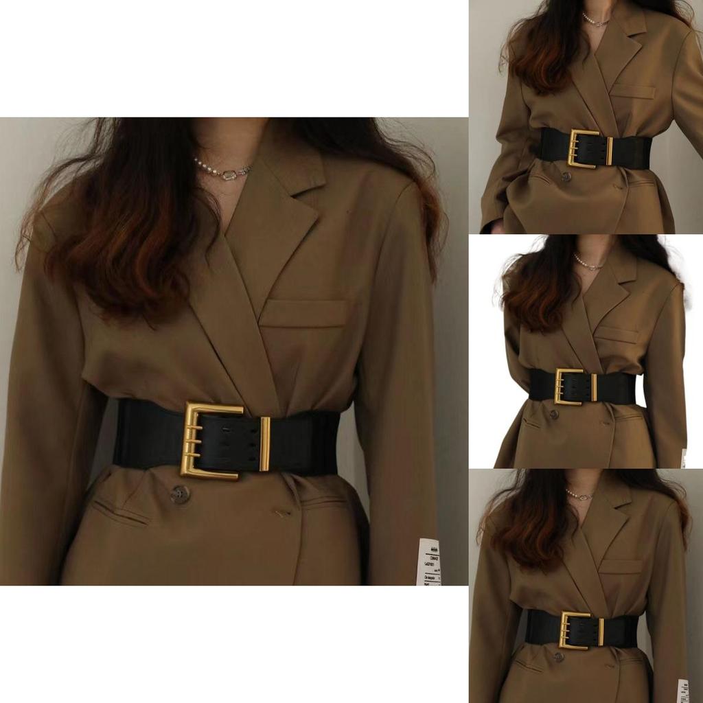 Stylish Black Wide Waist Belt For Women With Elegant Design Perfect For Dresses And Coats