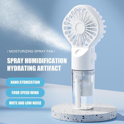 USB-wiederaufladbarer Mini-Handventilator Tragbarer Sprühnebel-Ventilator Mit 4 einstellbaren Geschwindigkeiten Sprühwassernebel-Ventilator Für Outdoor-Camping Reisen