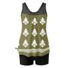 Tankini Swimsuits for Women Two Piece Modest Blouson Bathing Suit with Shorts Printed Full Coverage Swimwear