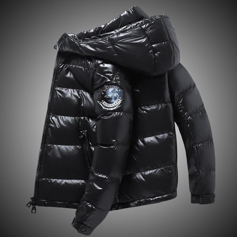 90% Down jacket warm autumn and winter hooded jacket warm jacket fashion men's gray duck down