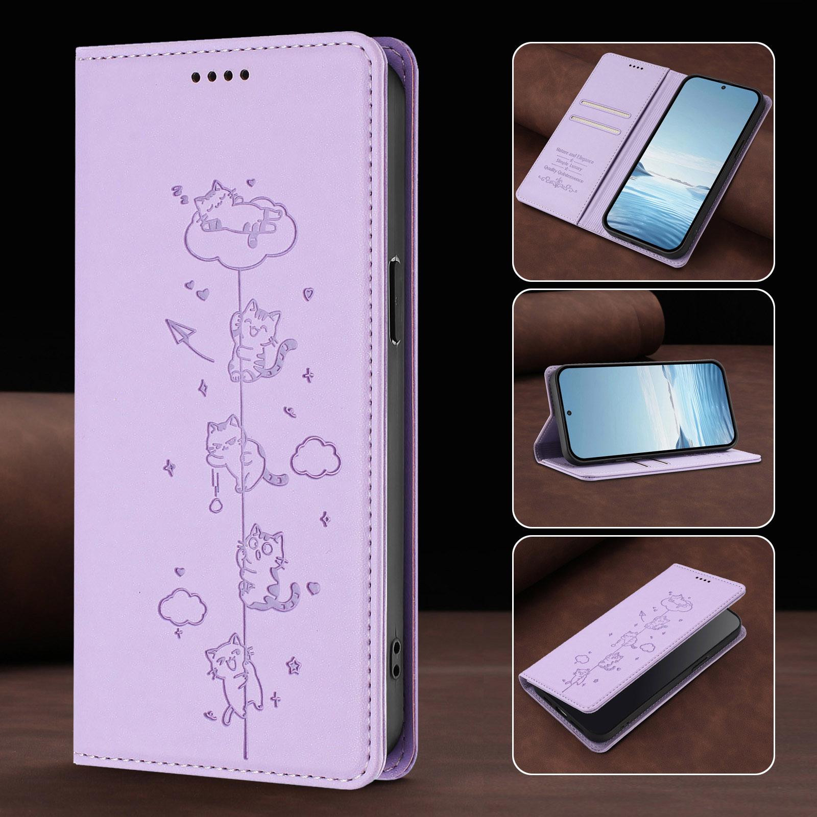

Cute Cat Leather Flip Wallet Case For Huawei Pura 80 70 Pro Plus Ultra P60 P50 P40 P30 P20 Pro Lite RFID Protective Phone Cover Huawei Pura 80