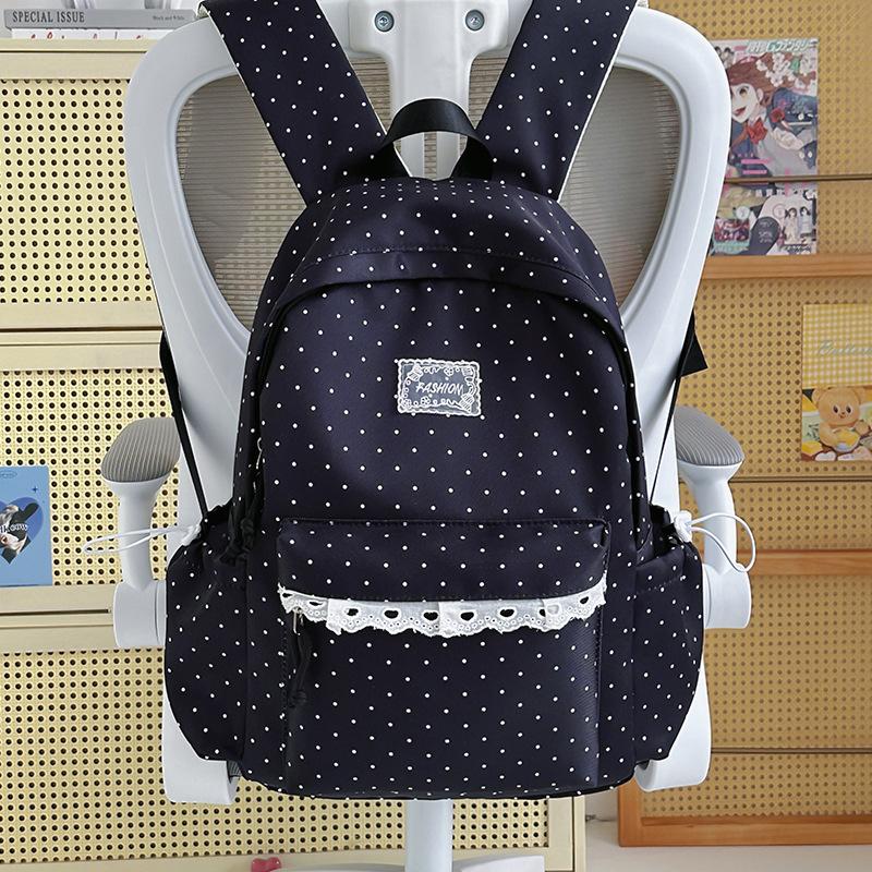 Schoolbag Korean Ins Polka Dot Backpack Cute Student High Value Large Capacity High School Student School Bag Mori Versatile Backpack
