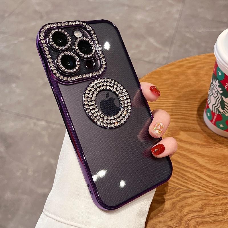 Luxury Diamond Glitter Woman Case For iPhone 15 14 12 11 13 Pro Max Plus Clear Cute Back Cover For 14 15 Plus Phone Accessories