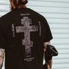 Taktisches kurzärmeliges Baumwoll-T-Shirt mit Rückenkruz-Aufdruck für Herren, Sommer, Militärstil, Personalisierbares Oberteil für Outdoor, Freizeit, Sport
