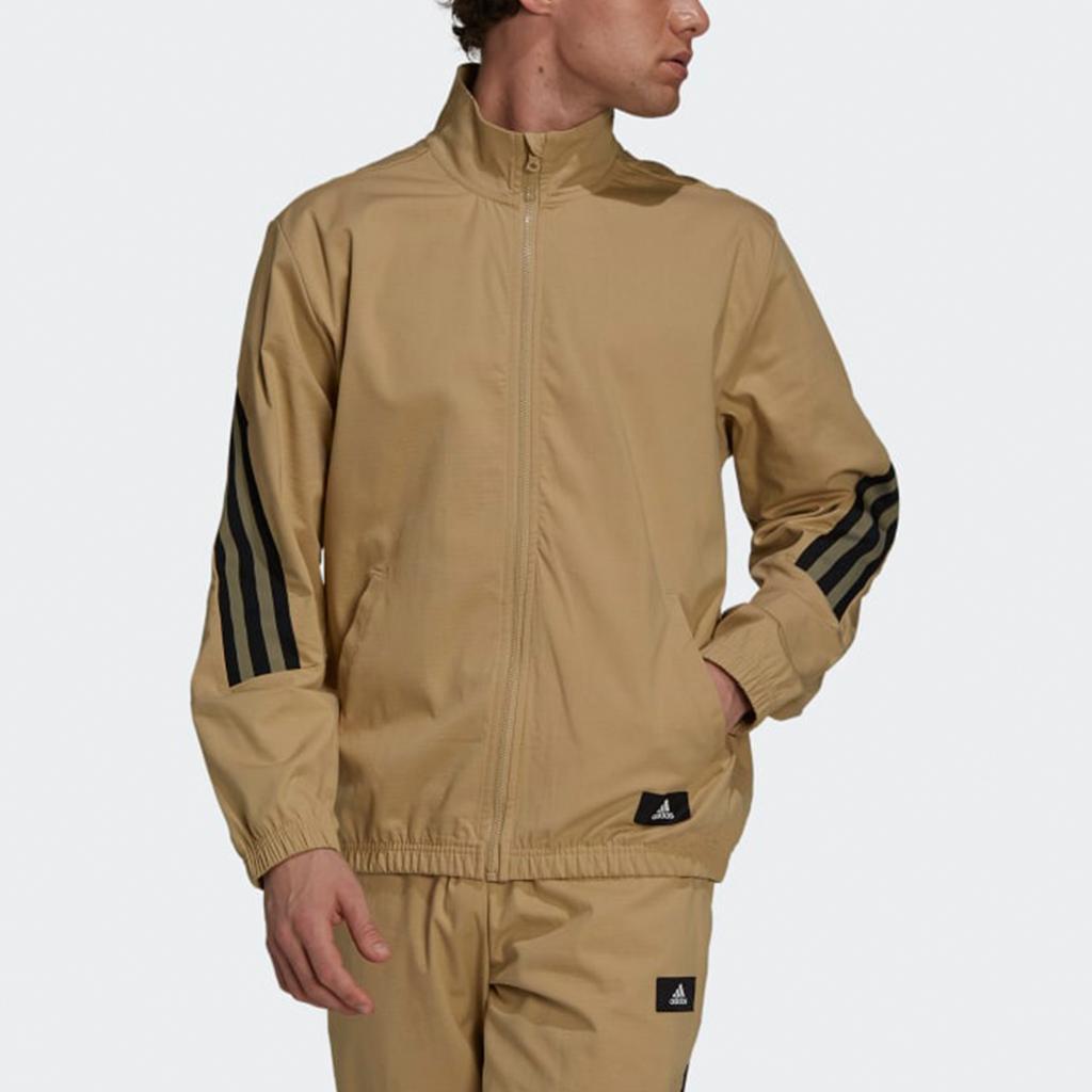 Adidas Future Icon Colorblock Stripe Zip-Up Track Jacket Men Outerwear Khaki GT0118