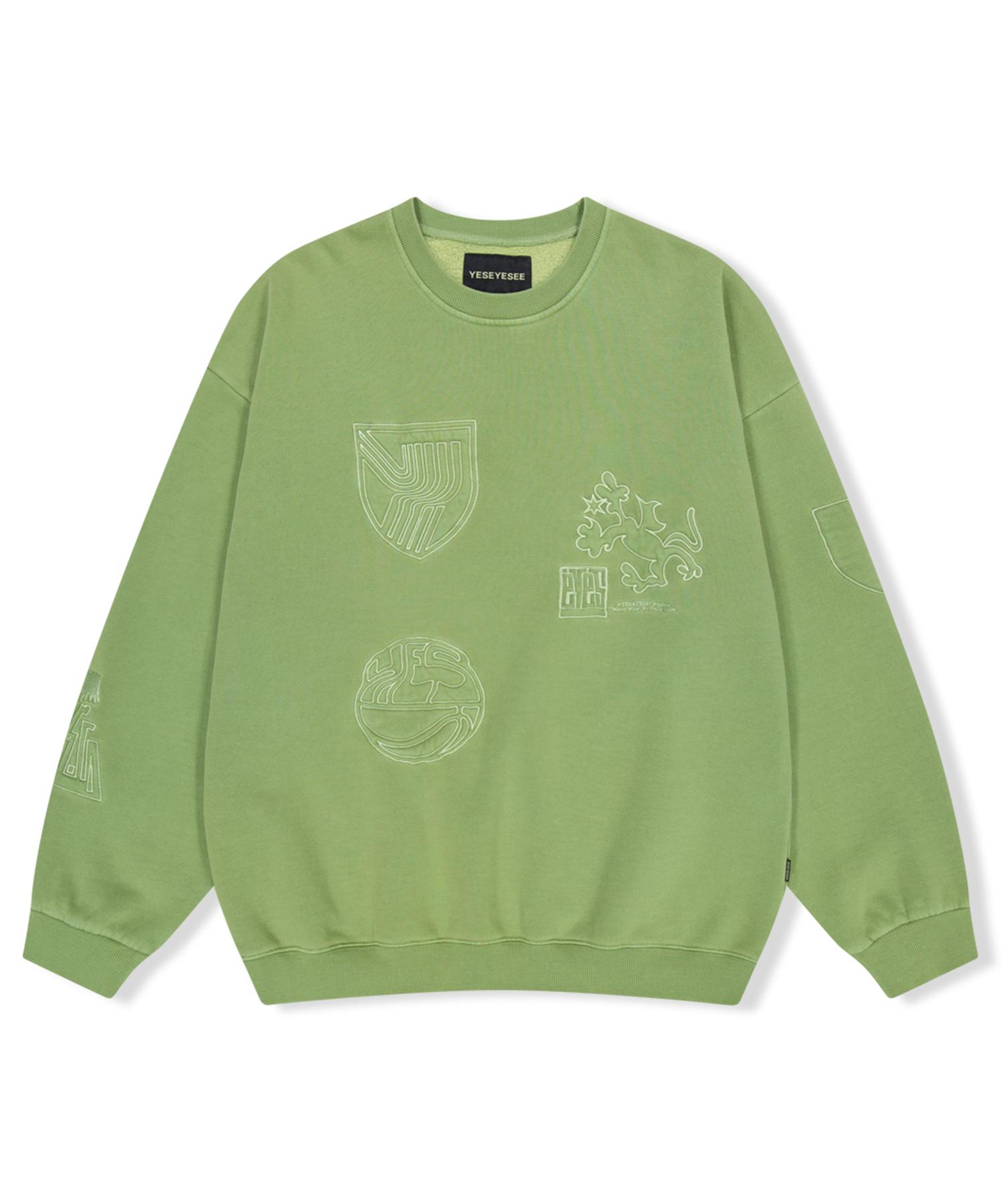Yes Ic Y.E.S Pigment Embroidery Sweatshirt Green L