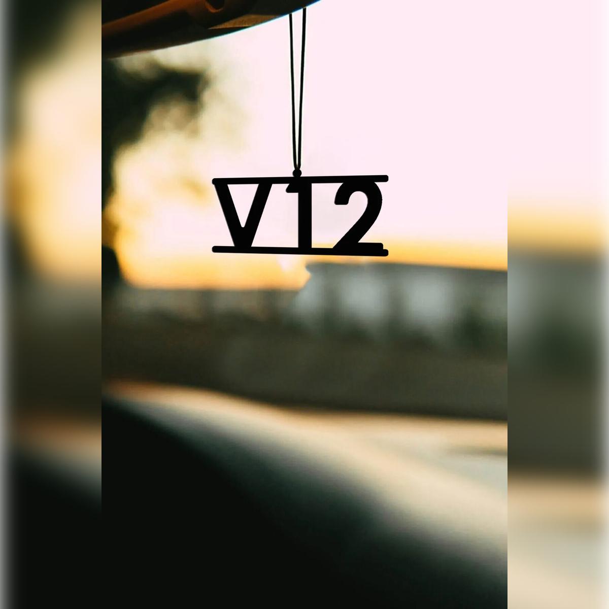 

Metal V12 Motif Rearview Mirror Ornament Car Accessory Car Decoration