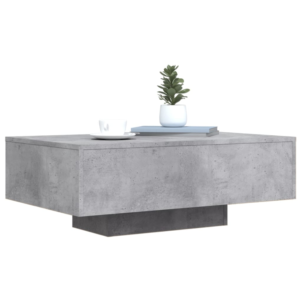 LED Coffee Table in Concrete Grey 85 x 55 x 31 cm