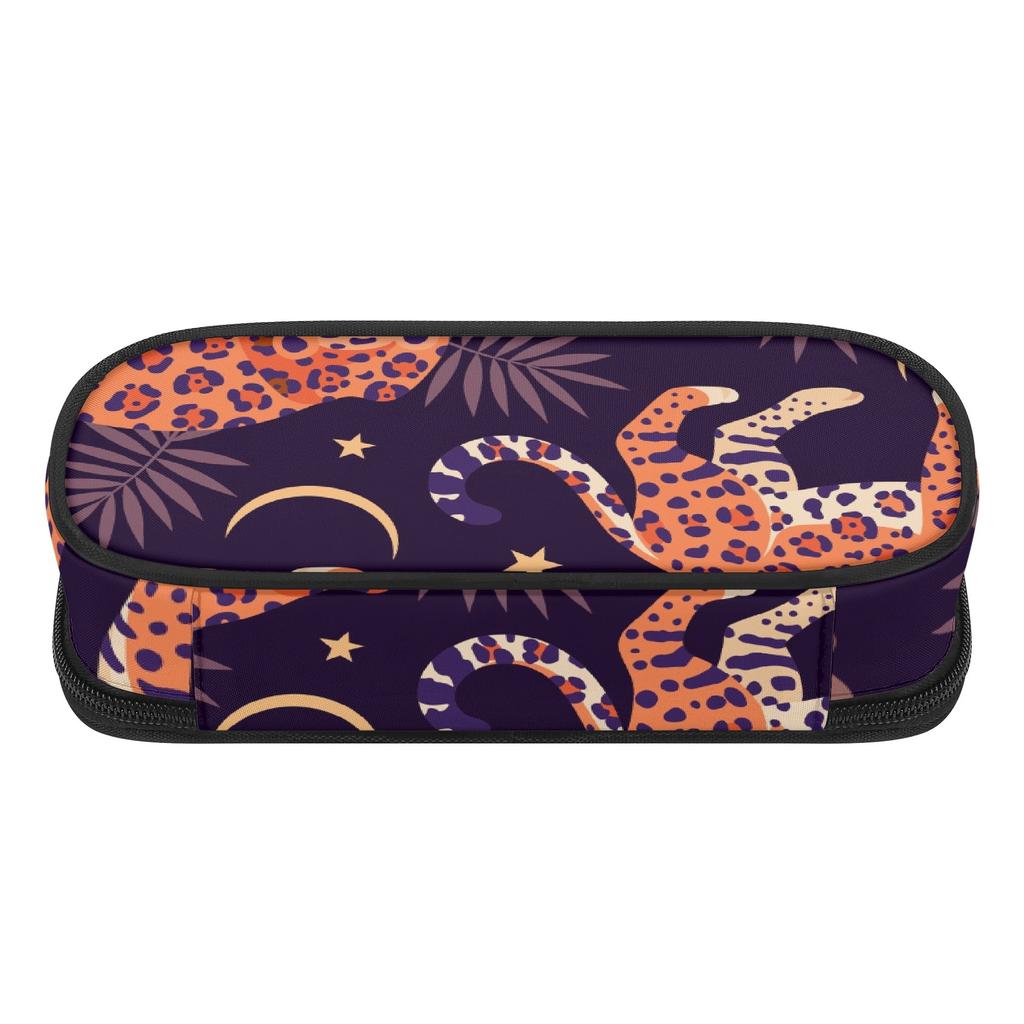 Pencil Bag Simple Design 300D Polyester Smooth Zipper with Main Pocket Mesh Layer and Removable Pen Divider for Boys Girls