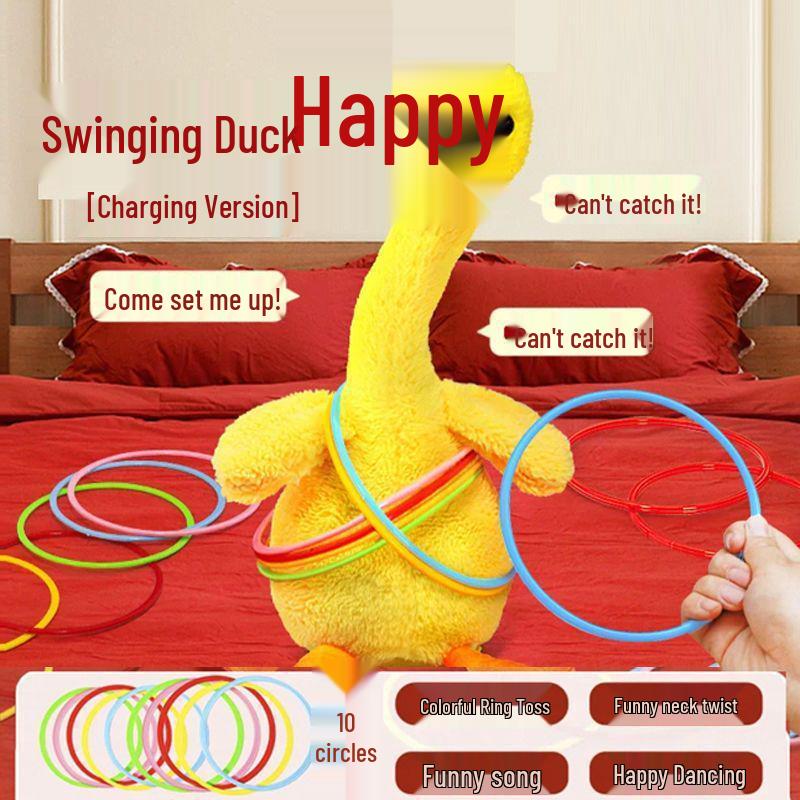 Inflatable Bride Ring Toss Game: Wobbling Goose & Duck Toy with Shaking Head for Street Stall Play