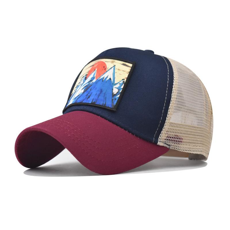 Hat Mountain Embroidery Colored Baseball Hat Cotton Cap Breathable