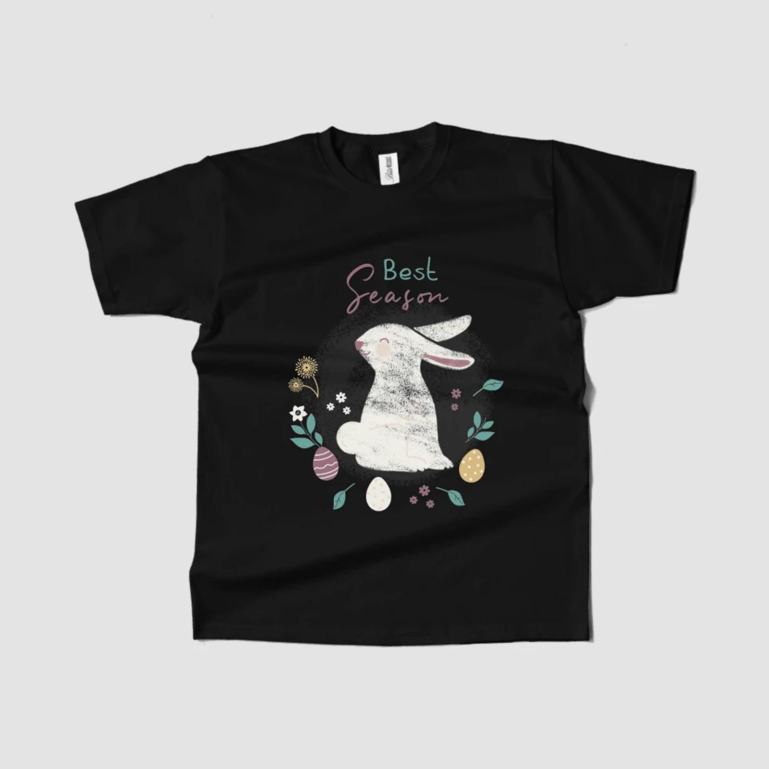 

Women s T-Shirt Easter Bunny Graphic Short Sleeve Round Neck Spring Summer Trendy 2023 Fast Ship S чёрный