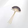 Oil Ancient Style Chinese Style Collar Pin Jewelry Accessories Enamel Fan Brooches Women Brooch