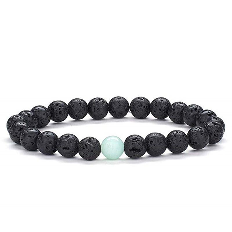 

JYL TS Bracelet Couple Handmade Beaded Yoga Essential Oil Attracts Peace & Positive Vibes volcanic світло сталлю синього кольору