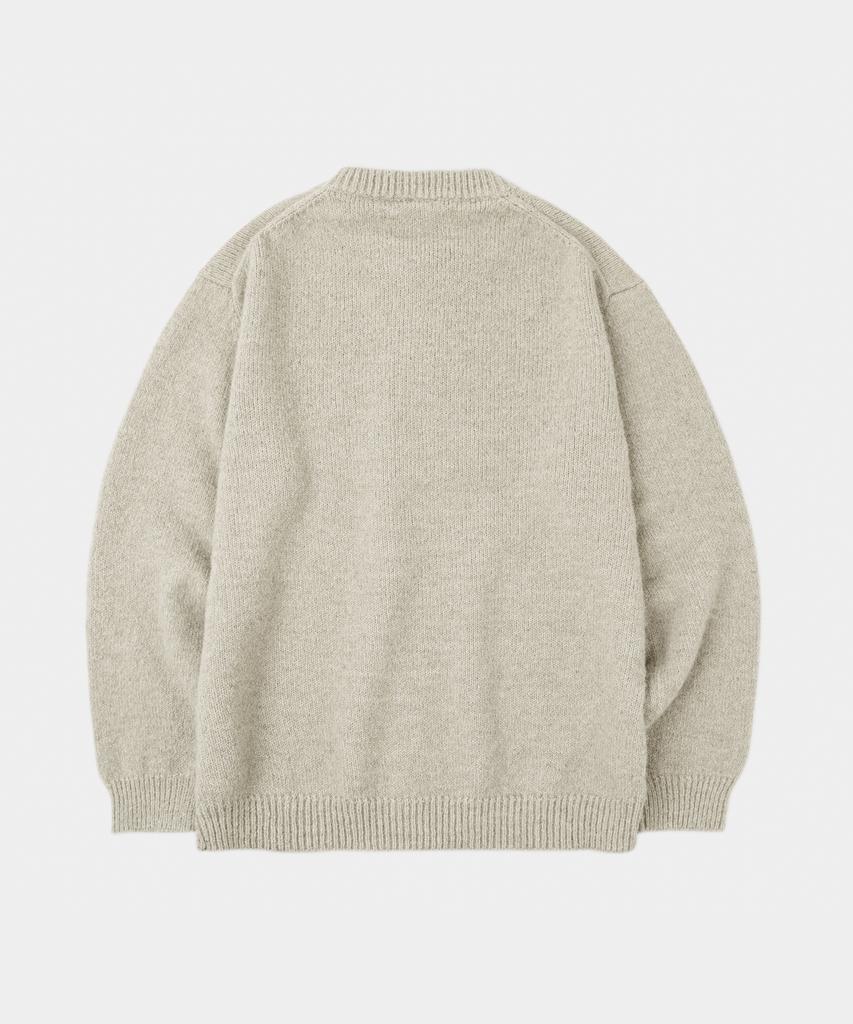 LETTERCOMO Daily Wool Round Knit Khaki Beige