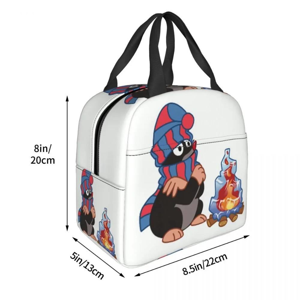 Borsa Pranzo Termica Carina e Felice della Talpa Krtek per Donne Ufficio Borsa Frigo Contenitore Termico per Cibo Borsa Tote Contenitori Portatili per Pranzo