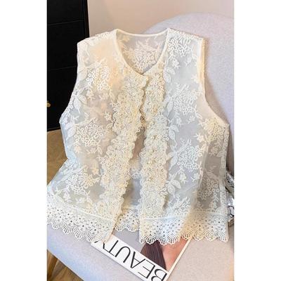Temperament Vest Women Embroidered Sequined Lace Vest Top New