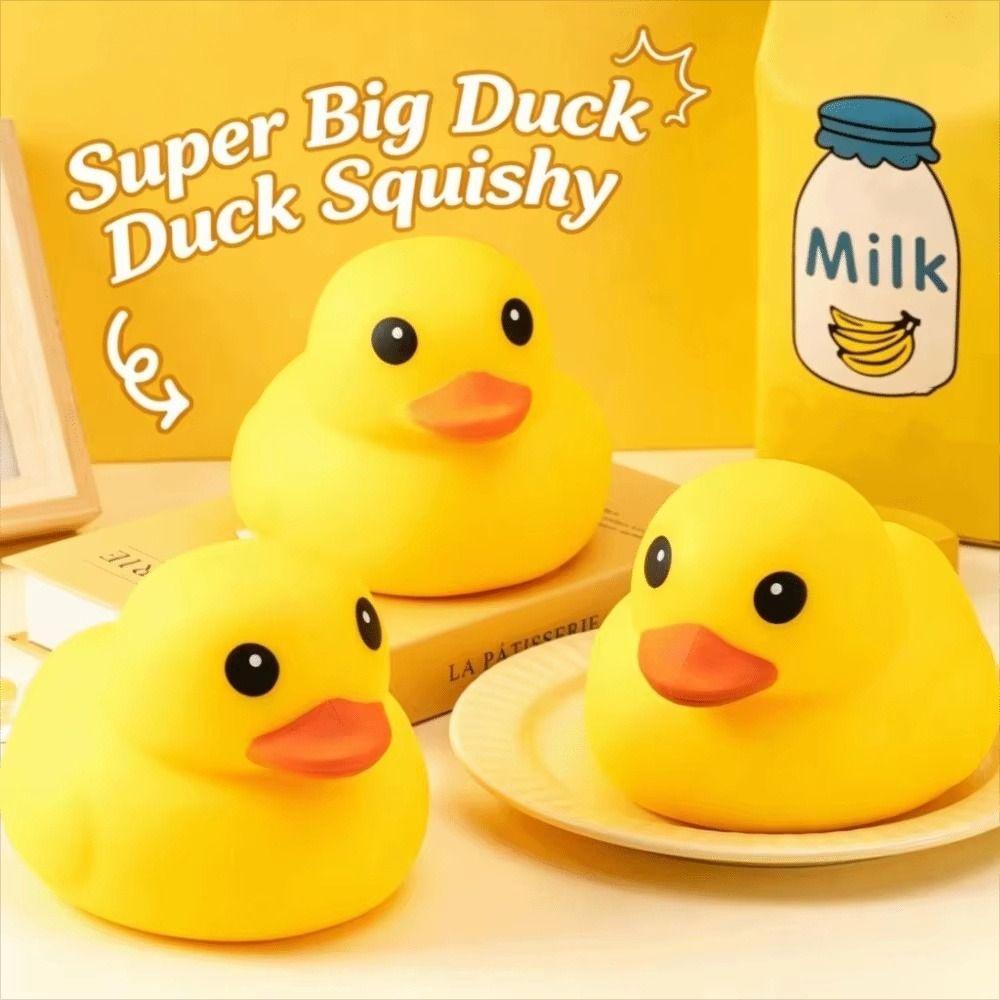 Soft Texture Duck Pinch Toy Non-Bounce Sensory Stress Toy Novelty Squishy Duck Xmas Gift