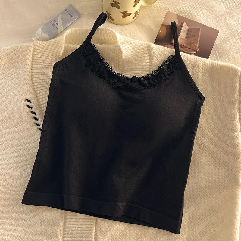 

Майка-топ летняя милая нишевый дизайн чувство верхняя одежда для похудения нагрудные подушечки тонкий без рукавов без косточек нижнее белье XL