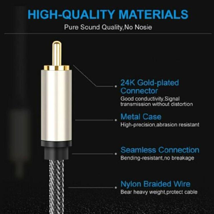 Digital Coaxial Audio Cable Subwoofer Cable RCA to RCA Cable Dual Shielded Cable