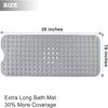 With Machine Washable Extra Long Bath Mat with Drain Holes and Suction Cups BathMat  for Bathroom