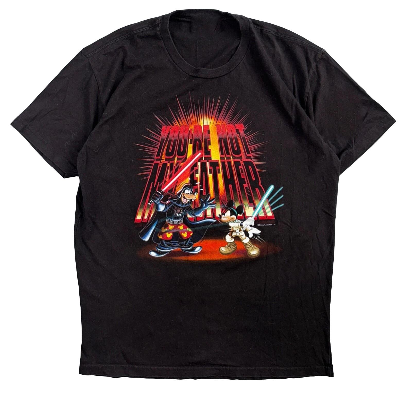 NEW Disney Star Wars Mickey Mouse Goofy Youre Not my Father Funny Shirt Reprint S