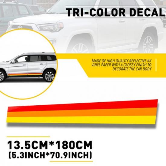 1PC Set Racing Side Plaid Fender Door Skirt Stripes Sticker Decal Sport Race Car