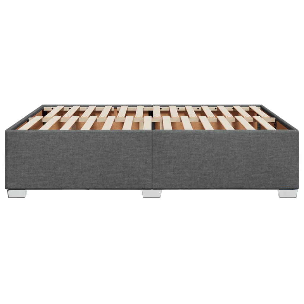Bed Frame without Mattress Dark Grey 140 x 190 cm Fabric