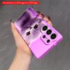 2DFlat Samsung Phone Case Purple Background White Kitten Phone Case Applicable To Galaxy S23 S24 S25ULTRA S26 A12 A14 A15 A16 A54 A55