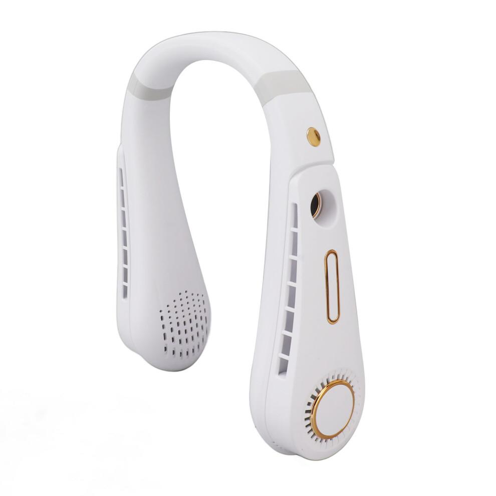 USB Rechargeable Bladeless Neck Fan Ultra Quiet, Personal Cooling Fan with LED Display Adjustable Speeds Comfortable Headphone Design for Office Home