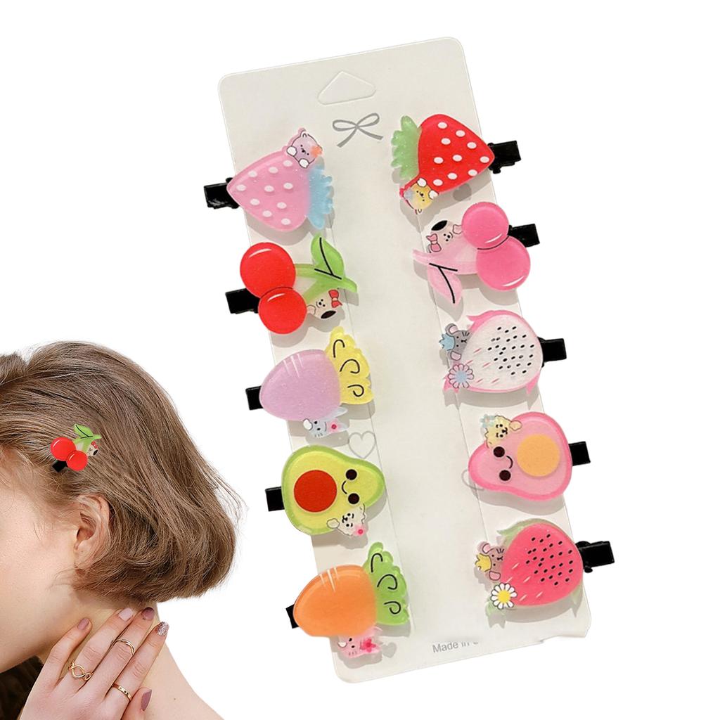 Women Barrettes with Cartoon Pattern Print Sturdy Comfortable to Wear Hair Pins for Daily Home Office Outdoor