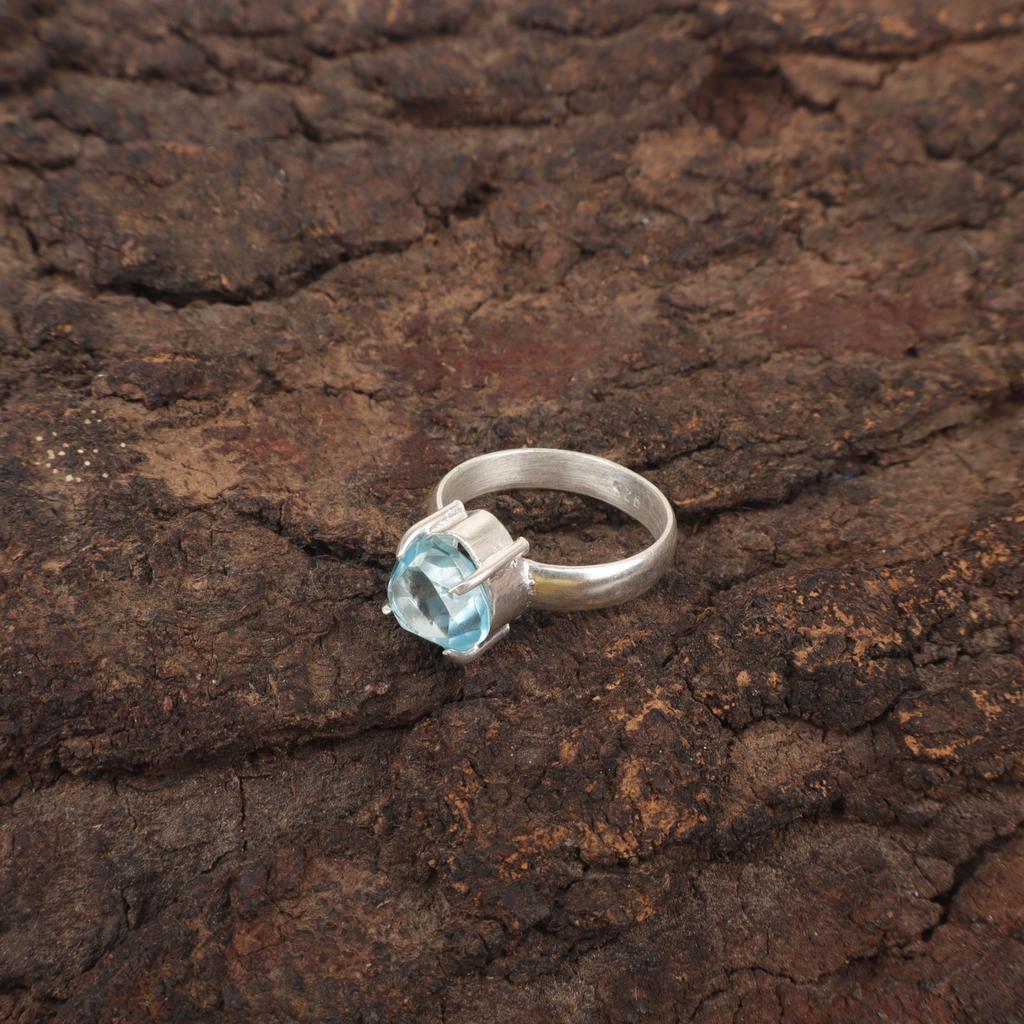 Friendship Day Deal Sky Blue Topaz Gemstone Sterling Silver Statement New Ring RR-43-16