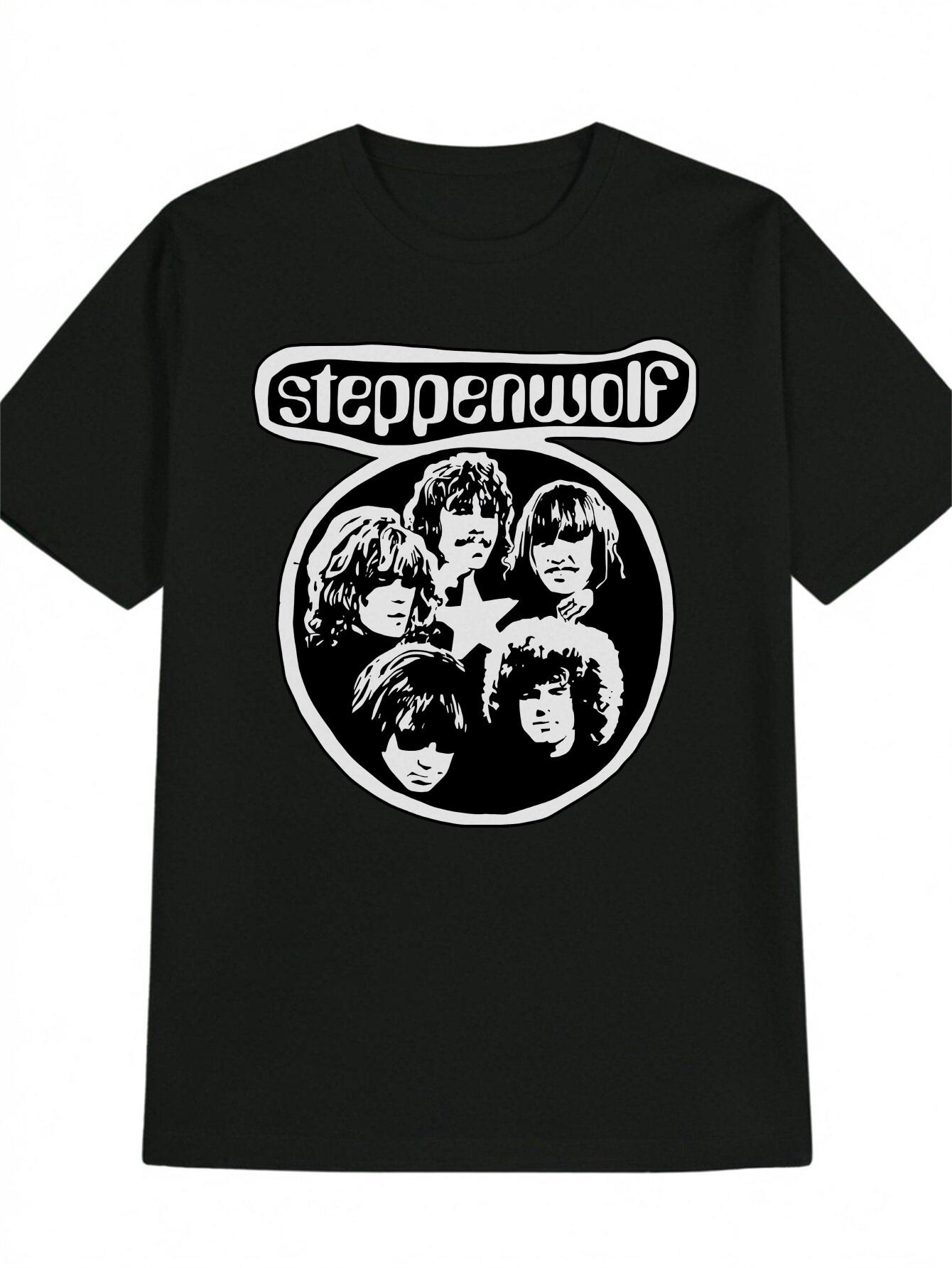 Casual Versatile Round Neck T-shirt with Oval Frame Featuring Five Different Hairstyles and Emotion Character Prints XL