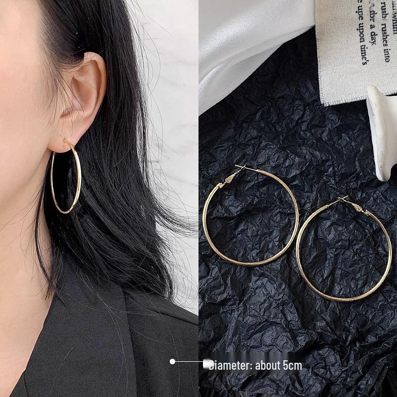 Sterling Silver Large Hoop Earrings for Women: 2025 Trendy European and American Style