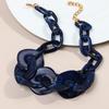 Bohemia Acrylic Large Square Link Choker Necklace for Women Men New Turquoise Resin Geometric Neck Chain Pendants Jewelry Collar