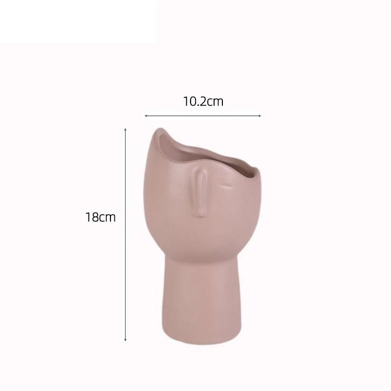 

Human Face Ceramic Vase Pout Figures Decorative Plant Pot Table Decoration Flowers Arrangement Vases Room Aesthetic Decor