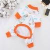 Yousheng Pet Cloth Round Neck Four-Legs Cartoon Pattern Puppy Bread Clothes Summer Pet Pajamas for Indoor