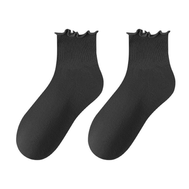 

Женские короткие носки, тонкие хлопковые носки на весну и лето, антибактериальные, дышащие, дезодорирующие, универсальные, послеродовые носки с бесшовным носком 1 pair чёрный