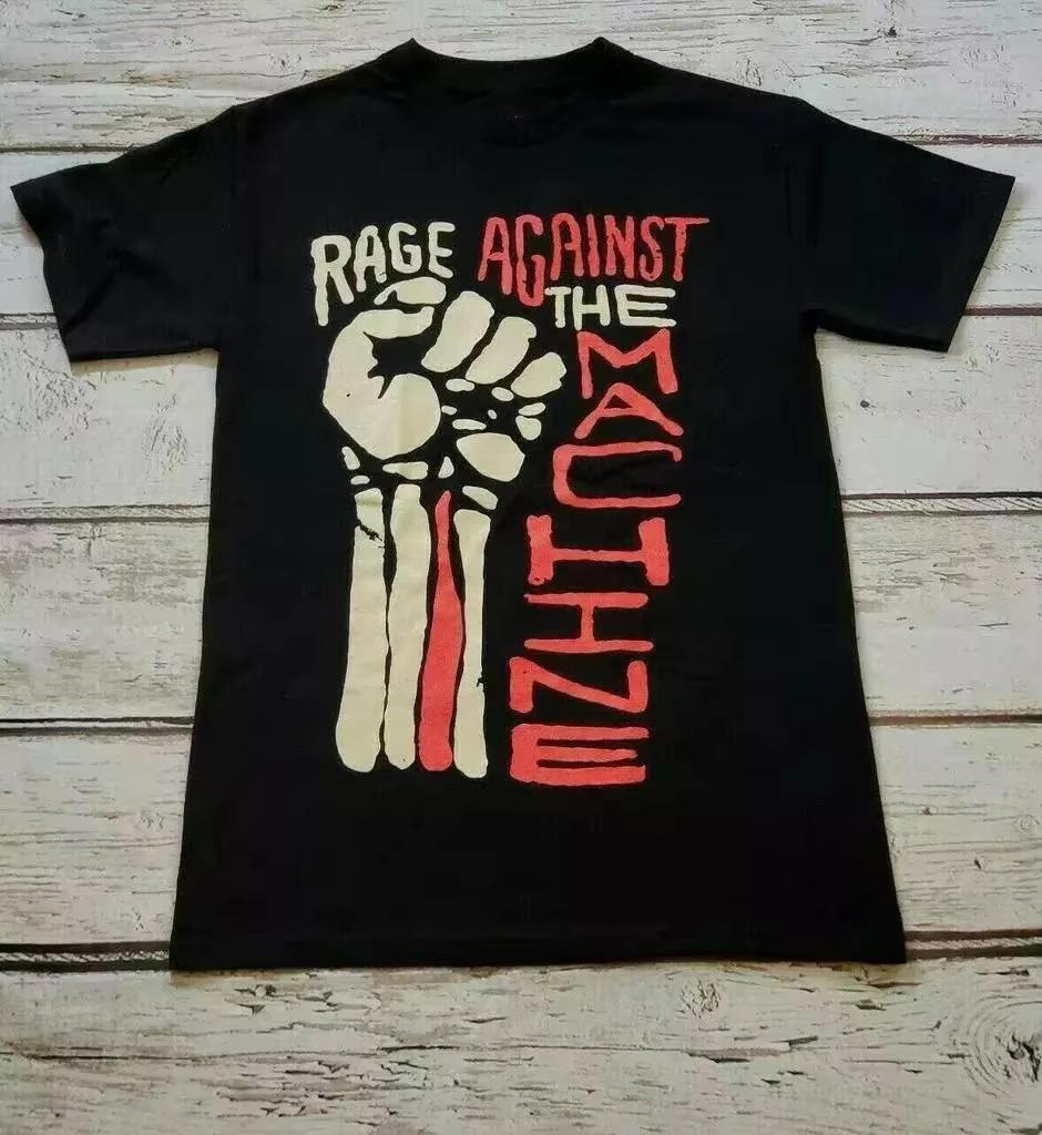 Rage Against The Machine Band Hand Up T Shirt Unisex T Shirt Black Casual Crew Neck Cotton Tee Men Women Summer S