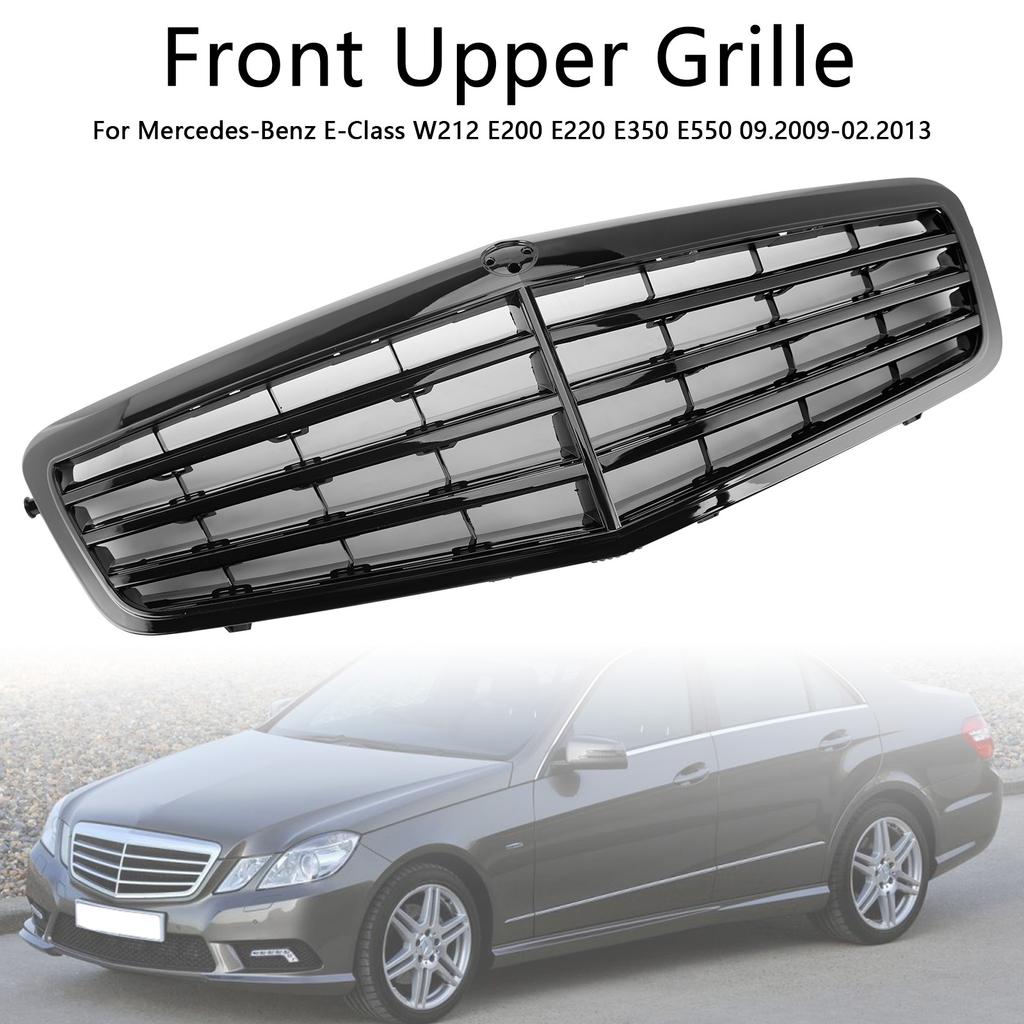 Black Front Grille Grill Fit for Mercedes-Benz E Class W212 E350 E550 2010 2011 2012 2013