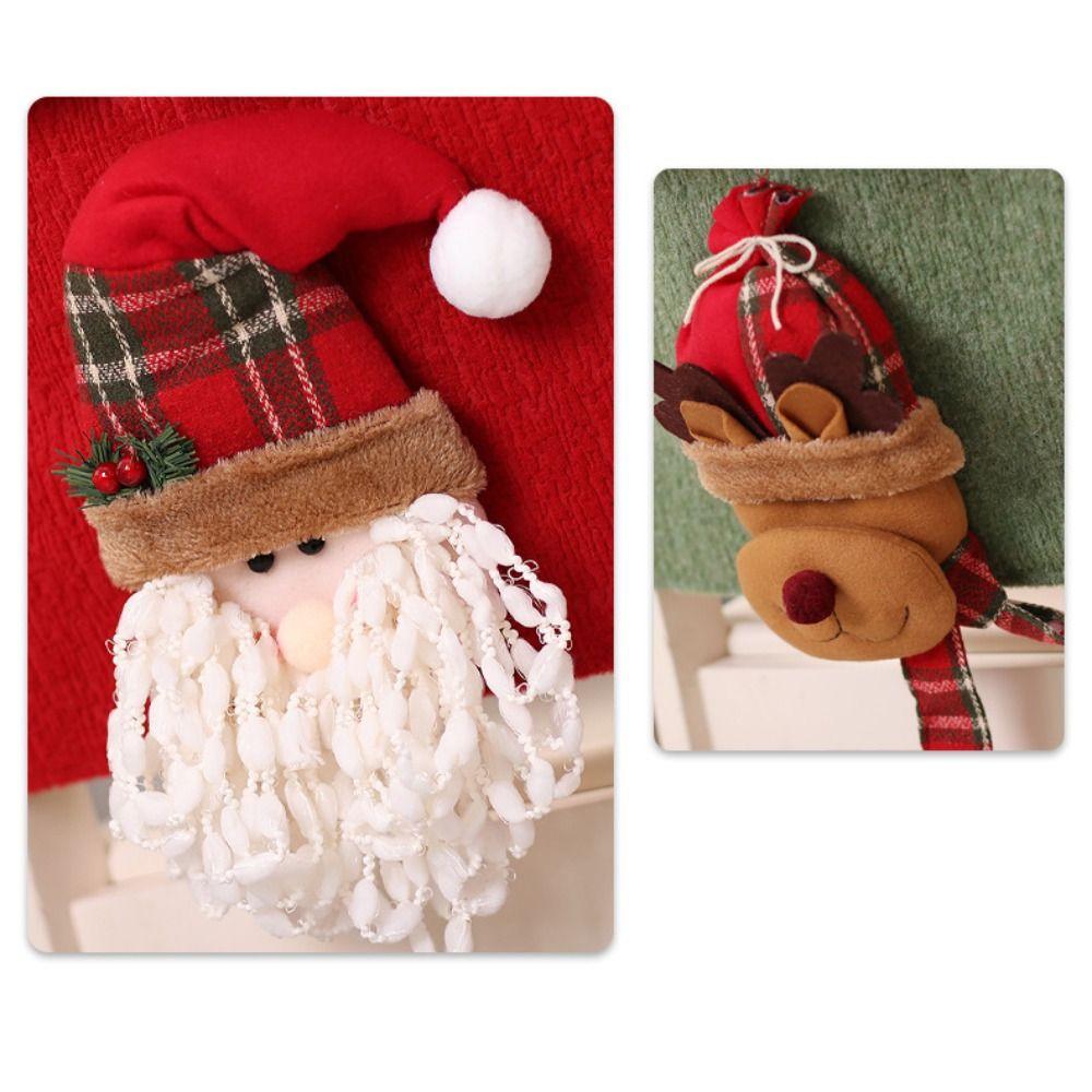 Santa Claus Snowman Chair Back Covers Reusable Chair Protector Christmas Seat Cover  Home